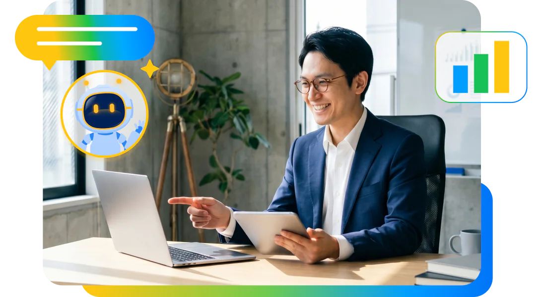 グローバル大手の製薬企業で、営業チームのマネージャーがAIとの模擬対話を活用し、1on1のコーチング力を高めた事例のシーンです。